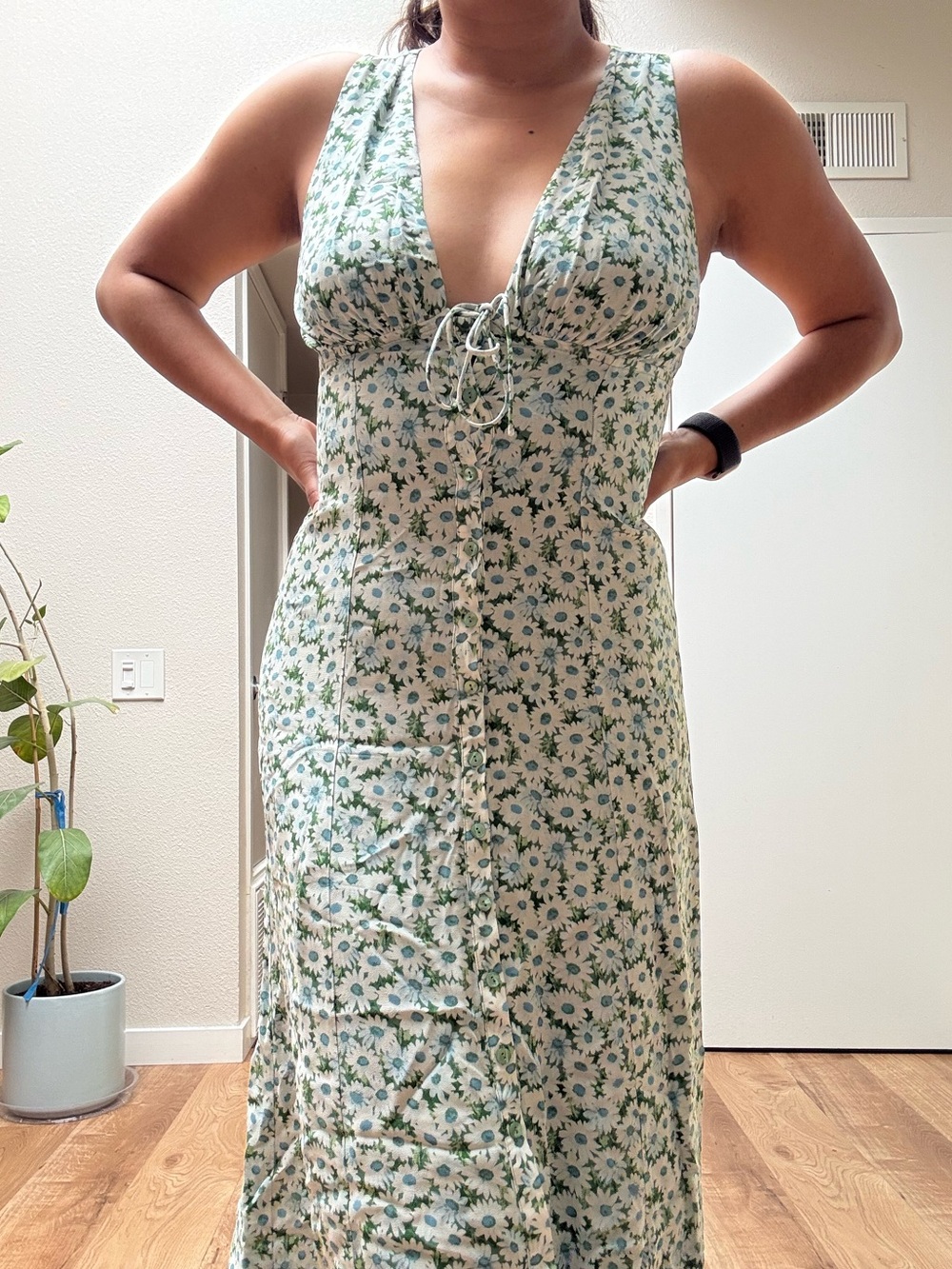 Reformation Ceara Dress Green - Size 8